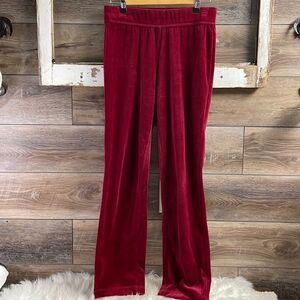 Three Hearts Ladies Velour Elastic Waist Band Red/Maroon , Size Small